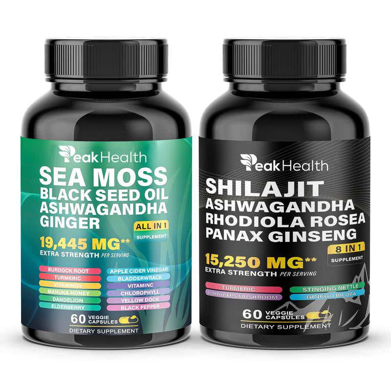 Sea Moss & Shilajit Dynamic Vitality Bundle - 60 Count